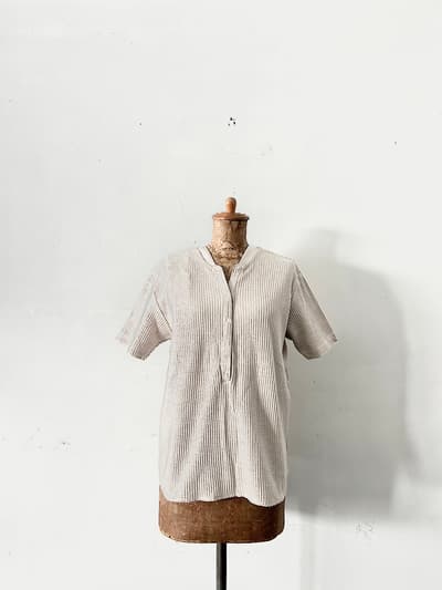 【未使用】SENSE OF PLACE  by URBAN RESEARCH　2WAYワッフルビッグTシャツ　ベージュ 画像1