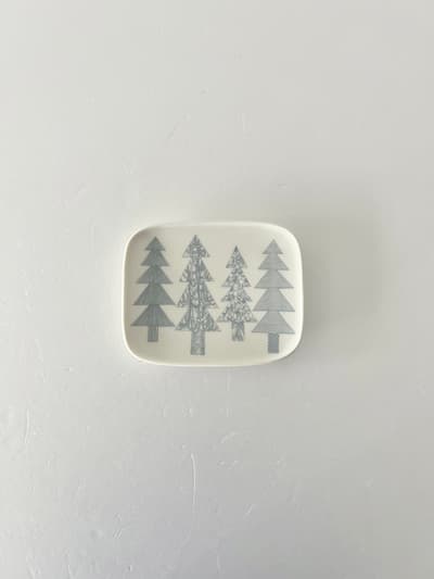 【美品】marimekko　Oiva   Kuusikossa  スクエアプレート　モミの木 画像1