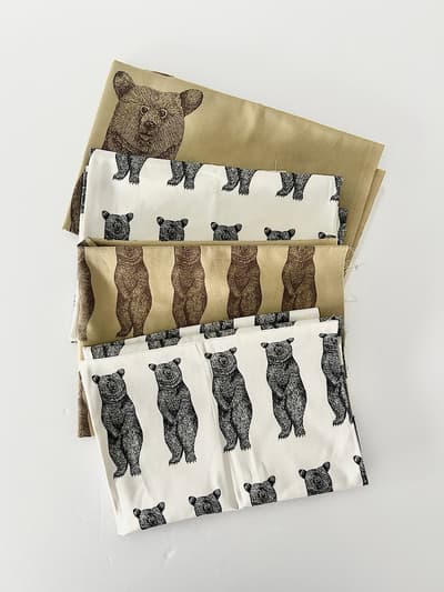 【美品】クマ　ファブリック　4枚セット 画像1