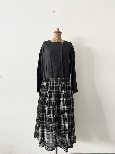 UNIVERSAL TISSU　コットンウール　切替ワンピース　 画像1