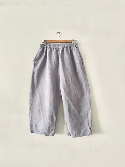 nestRobe　リネンコットンクロップドワイドパンツ 　ブルーパープル　 画像1
