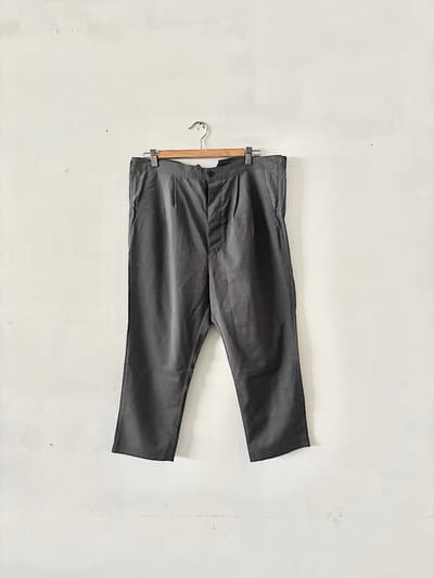 TOUJOURS　ウールバックリボンタックパンツ　サイズ2  毛　グレー　 画像1
