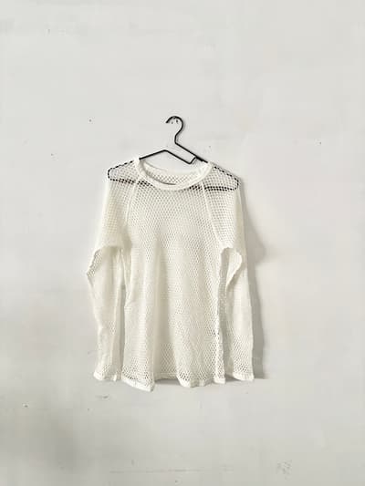 TOUJOURS　コットンメッシュプルオーバー　オフホワイト　 画像1