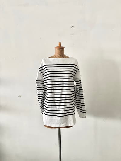 【美品】Deuxieme Classe　ボーダーカットソー　Coco Stripe T No4　白黒　 画像1