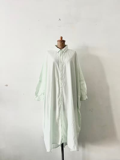 nestRobe　UpcycleLino テールBigワンピース　ミントグリーン　サイズF 画像1
