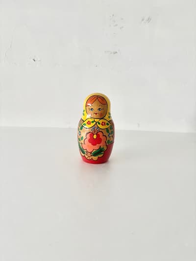 【VINTAGE】木製マトリョーシカ　黄色　 画像1