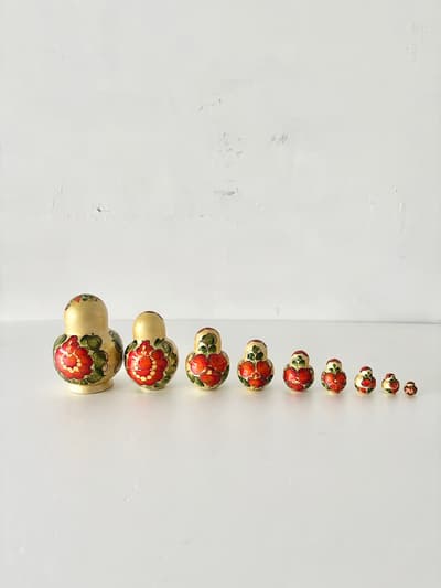 【VINTAGE】木製マトリョーシカ　9個セット　 画像1