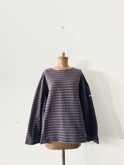 ORCIVAL　ボーダーバスクカットソー　サイズ3   焦げ茶ブルー 画像1
