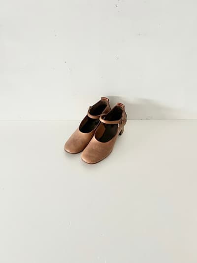 【美品】ebagos　A glass of water　レザー　ストラップ　22.5　ブラウン 画像1