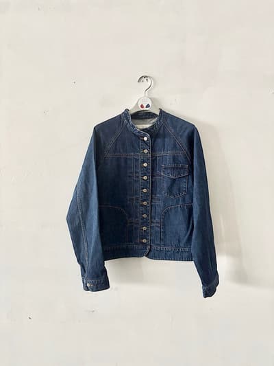 【美品】si-si-si comfort　スタンドカラーベーシックデニムジャケット　 画像1