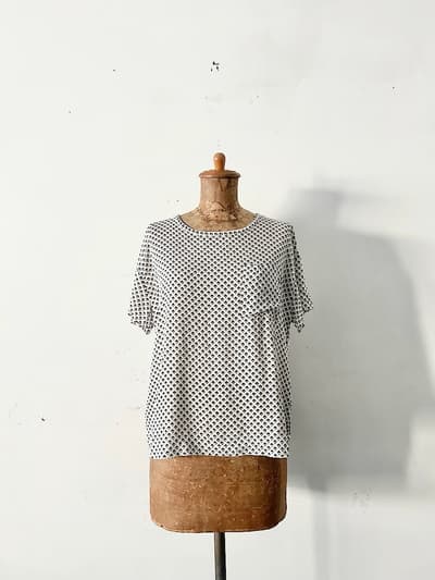 SOULEIADO　幾何学模様カットソー　半袖　サイズ１ 画像1