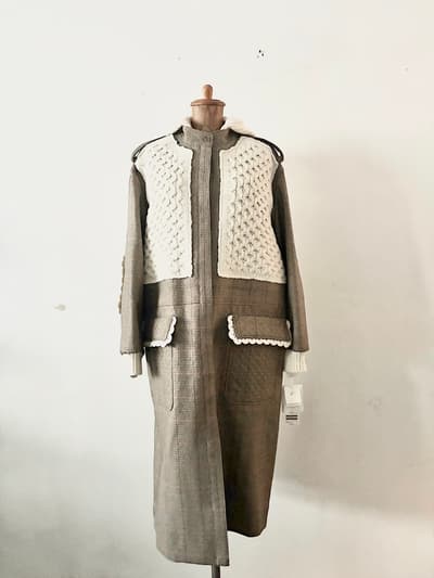 【美品】 mina perhonen forester check コート 40　定価16.5万　 画像1