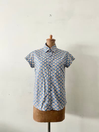 【美品】BEAMSBOY・SOULEIADO　ラ・フルール・ダルル　半袖シャツ 画像1
