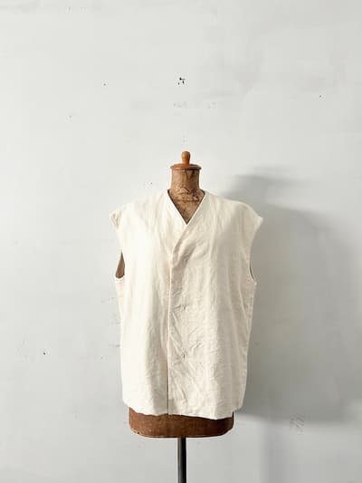 【美品】ゴーシュ 　ドライヘリンボン ベスト 画像1