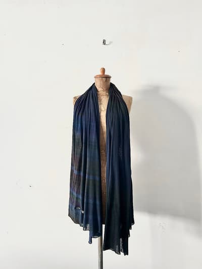 【美品】丸枡染色　MARUMASU　地球に優しいリバーシブルストール　ネイビー 画像1