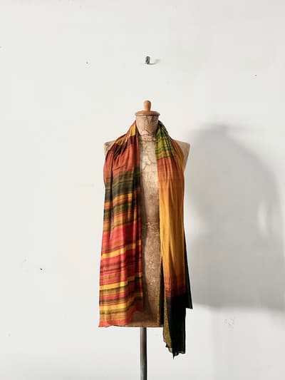 丸枡染色　MARUMASU　地球に優しいリバーシブルストール　オレンジ　イエロー 画像1