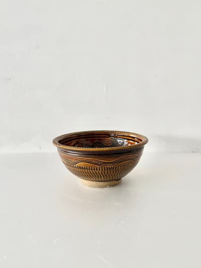 【美品】小鹿田焼　7寸深鉢　飛び鉋 画像1