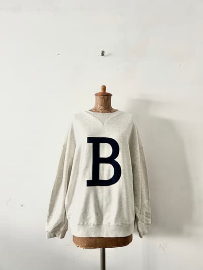 Blanc Bleu Minuit　コットン裏毛スウェットプルオーバー 画像1