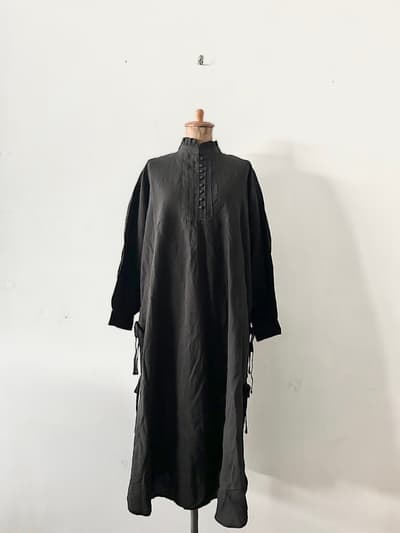 【未使用】Mashu Kashu　スタンドカラーチュニックワンピース　リネンコットン 画像1