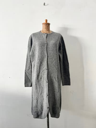 【美品】Hands of creation　ロングウールカーディガン　グレー 画像1