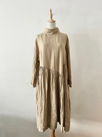 nest Robe リネン 2way スタンドカラー ワンピース 画像1
