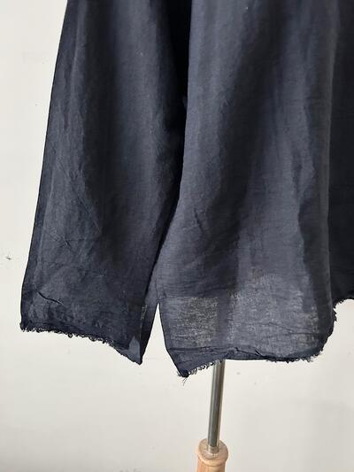 【美品】Gauze#  リネン プルオーバー　ネイビー 画像4