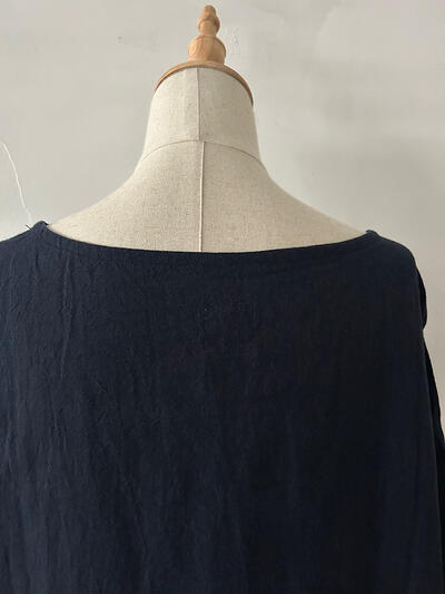 【美品】Gauze#  リネン プルオーバー　ネイビー 画像8