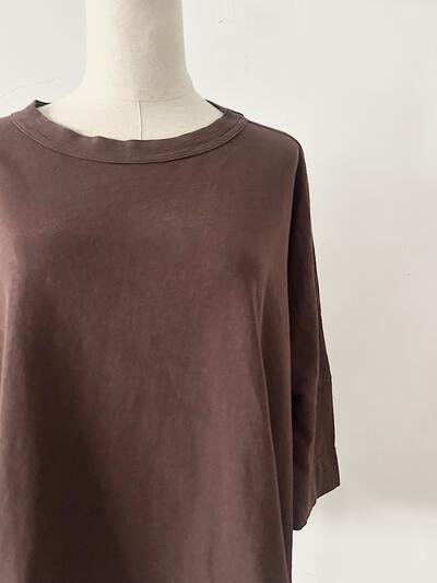 【美品】45R　BIG T-SHIRT　ブラウン　コットン　サイズ0 画像3
