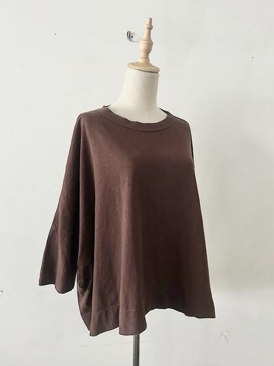 【美品】45R　BIG T-SHIRT　ブラウン　コットン　サイズ0 画像4