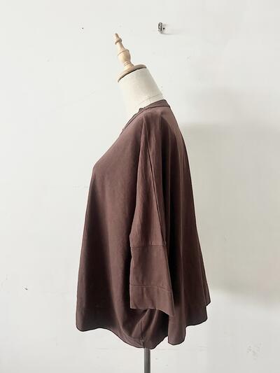 【美品】45R　BIG T-SHIRT　ブラウン　コットン　サイズ0 画像5