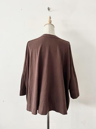 【美品】45R　BIG T-SHIRT　ブラウン　コットン　サイズ0 画像6