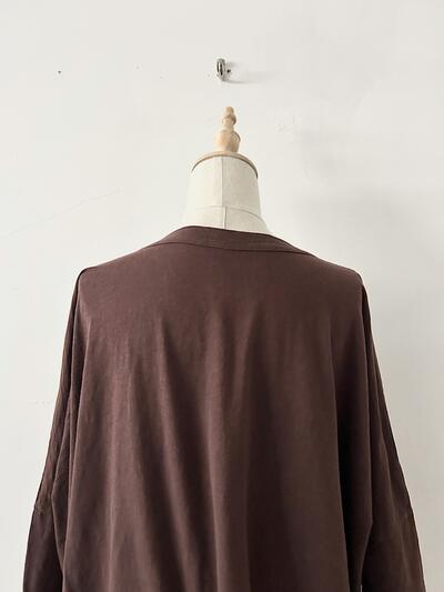 【美品】45R　BIG T-SHIRT　ブラウン　コットン　サイズ0 画像7