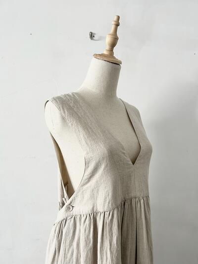 【美品】Alaris スクイードエプロンワンピース　リネン 画像3