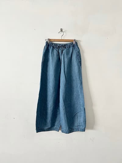 【未使用】yuni コットンリネン ワイドデニムパンツ 画像1