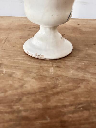 フランス アンティーク 花瓶 蓋なし 薬瓶 ポット ブルー リース文様 16cm 画像8