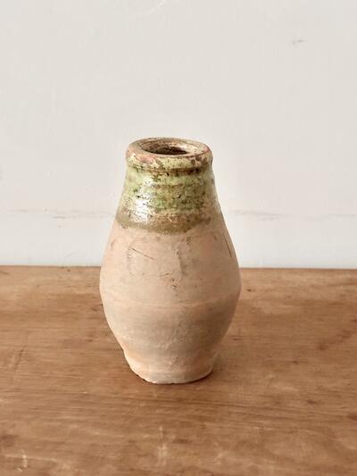 フランスアンティーク 土器のボトル 花瓶 口元緑釉 19世紀 テラコッタ 画像5