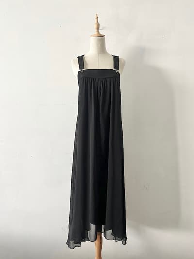 【美品】LASUD  レースアップ デザイン ジャンパースカート 画像1