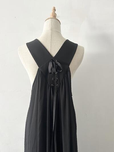 【美品】LASUD  レースアップ デザイン ジャンパースカート 画像6