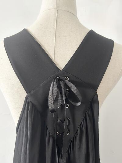 【美品】LASUD  レースアップ デザイン ジャンパースカート 画像7