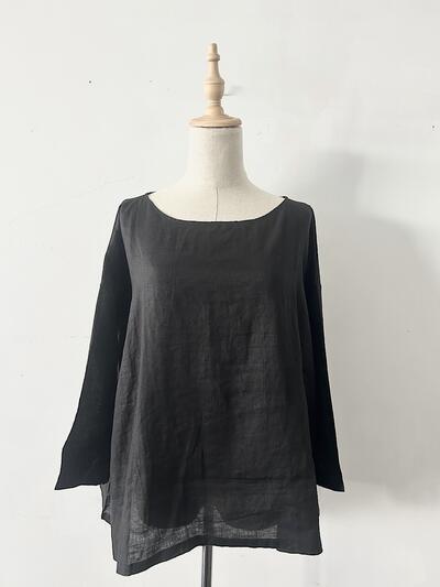 【美品】Veritecoeur リネン プルオーバー ブラウス 画像2
