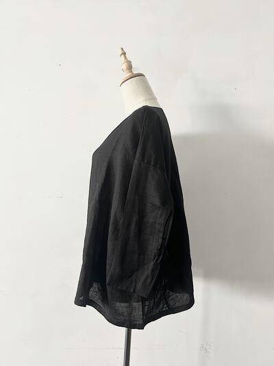 【美品】Veritecoeur リネン プルオーバー ブラウス 画像5