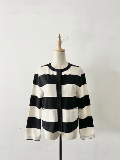 【美品】PLAIN PEOPLE   ボーダー カーディガン 画像1