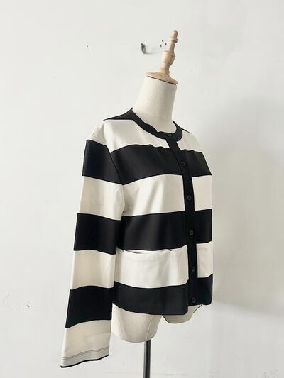 【美品】PLAIN PEOPLE   ボーダー カーディガン 画像3