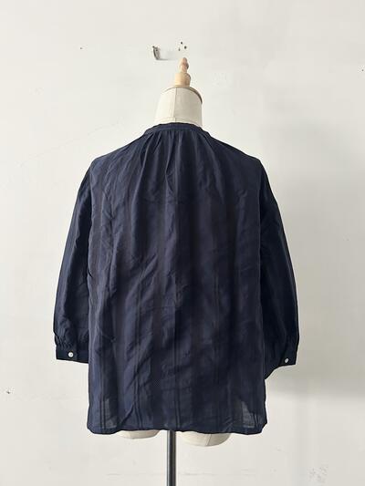 【美品】FANEUIL  ドビーストライプ ギャザー ブラウス 画像6