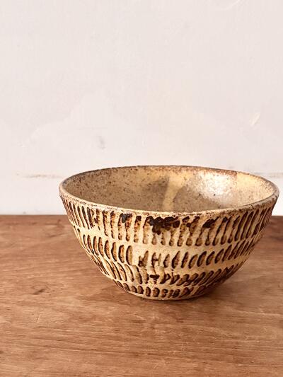 【作家】田鶴濱守人 刷毛目 茶碗 / ボウル（口径14.5cm） 画像2