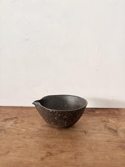 【美品】鶴見宗次 作 黒釉 片口 鉢 大鉢 画像2