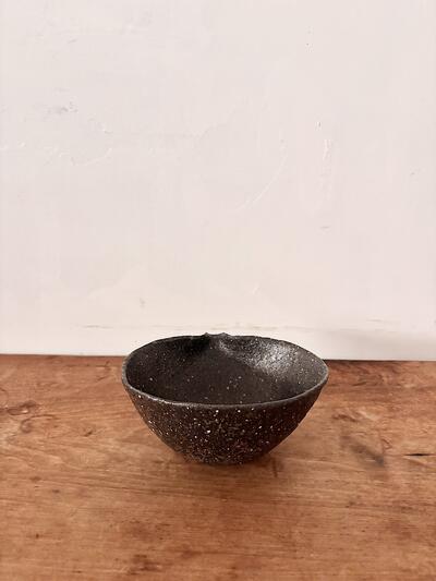 【美品】鶴見宗次 作 黒釉 片口 鉢 大鉢 画像3