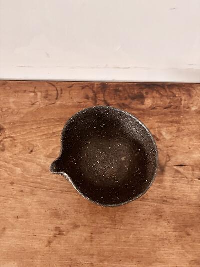 【美品】鶴見宗次 作 黒釉 片口 鉢 大鉢 画像4