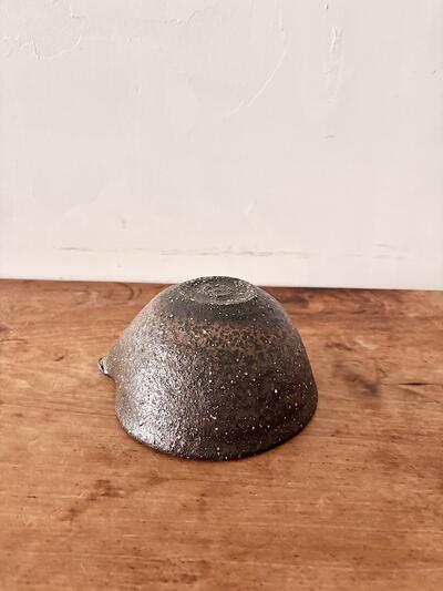 【美品】鶴見宗次 作 黒釉 片口 鉢 大鉢 画像5