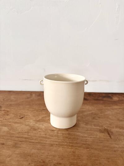 【美品】秀野真希さん 耳杯（カップ） 白磁 美品　 画像2